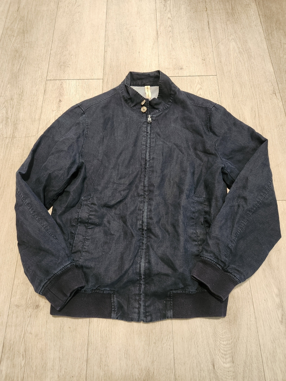 Men's Navy Zip-Front Casual Jacket